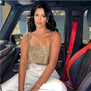 Crop top shimmery gold Zara